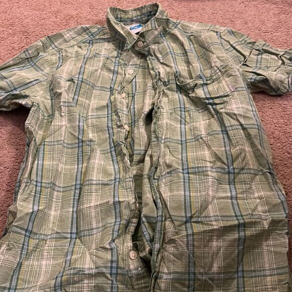 Columbia green button up L - Picture 5 of 7
